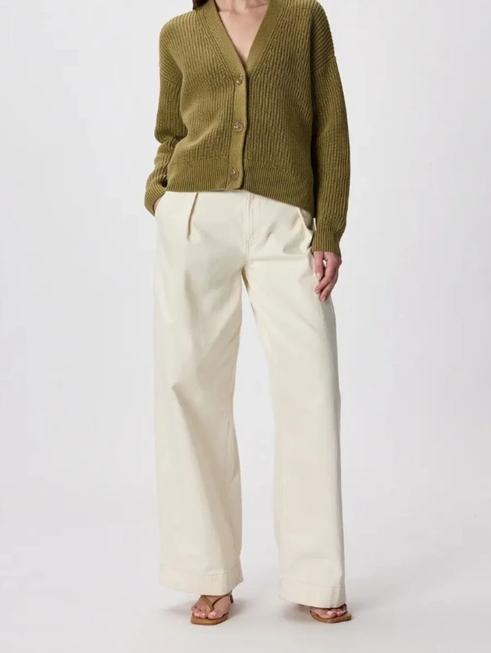 Quince 100% Organic Cotron Fisherman Boxy Cropped Cardigan